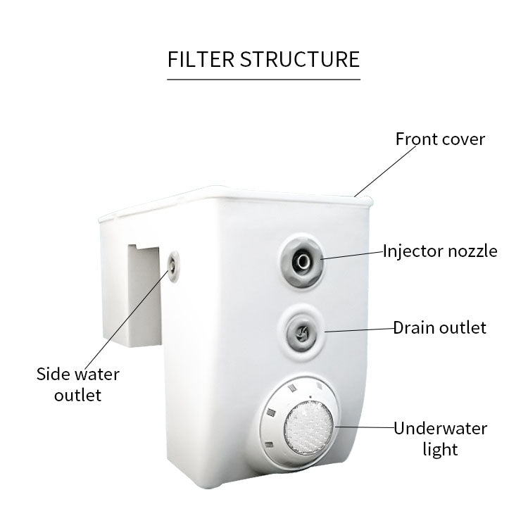 PHEPUS PoolPal Pipeless Swimming Filter 、Swimming pool wall-mounted circulation filtration system